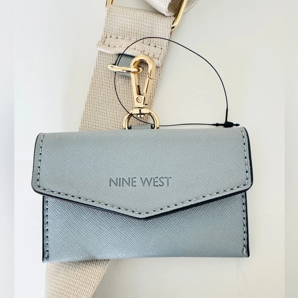 Nine West Light Blue Crossbody With Card Case - NWT